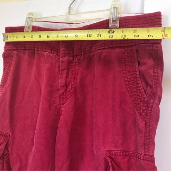 GAP Vintage Cargo Pockets Crop Tencel Pants Zip Fly Pant Ties Capris Trousers 8 - Picture 13 of 16